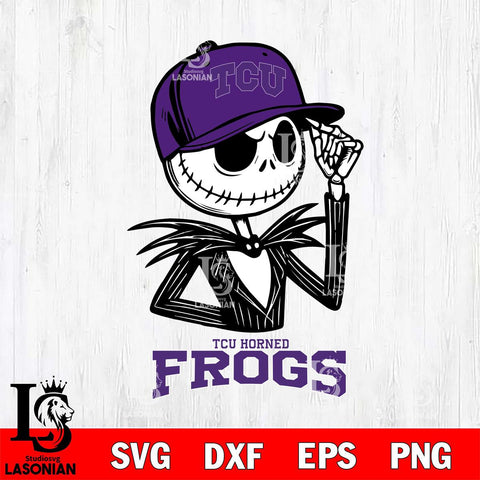 TCU Horned Frogs Jack Skellington 3 Halloween Svg Eps Dxf Png File, NCAA svg, Digital Download, Instant Download