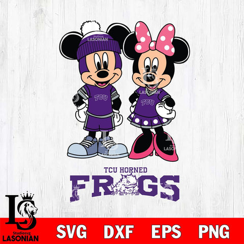 TCU Horned Frogs Mickey Minnie Mouse Pink Svg Eps Dxf Png File, NCAA svg , File Cut , Digital Download , Instant Download, Cut Svg Files