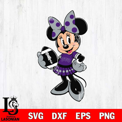 TCU Horned Frogs Minnie Mouse Svg Eps Dxf Png File, NCAA svg, Digital Download, Instant Download