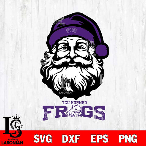 TCU Horned Frogs Santa Claus Christmas Svg dxf eps png pdf file,NCAA svg,Digital Download,Cricut file