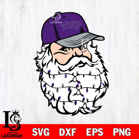 TCU Horned Frogs Santa Claus Face Svg dxf eps png pdf file,NCAA svg,Digital Download,Cricut file