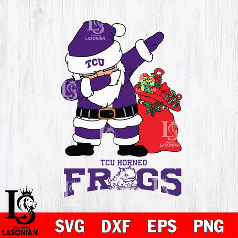 TCU Horned Frogs Santa Dabbing Christmas Svg dxf eps png pdf file,NCAA svg,Digital Download,Cricut file