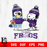 TCU Horned Frogs Snoopy & Bluey Football Svg Eps Dxf Png File,NCAA Svg Files,Chill Guy svg ,Digital Download ,Instant Download, Cricut File