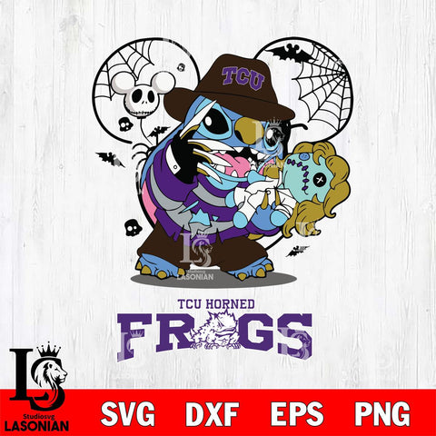 TCU Horned Frogs Stitch Freddy Krueger Halloween Svg Eps Dxf Png File, Digital Download, Instant Download