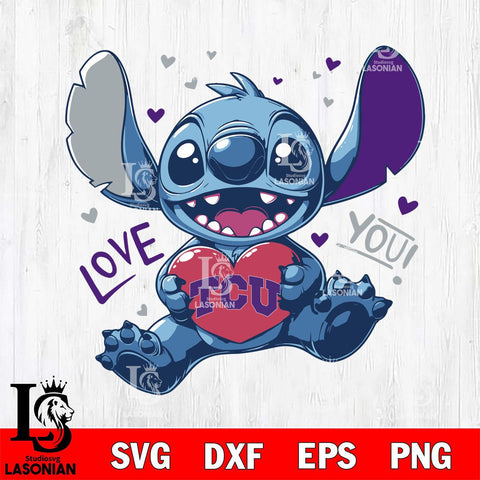 TCU Horned Frogs Stitch Love Svg Eps Dxf Png File, NCAA svg, Digital Download, Instant Download