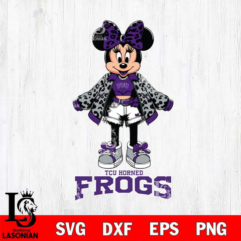 TCU Horned Frogs Style Minnie Disney Svg Eps Dxf Png File, Digital Download, Instant Download