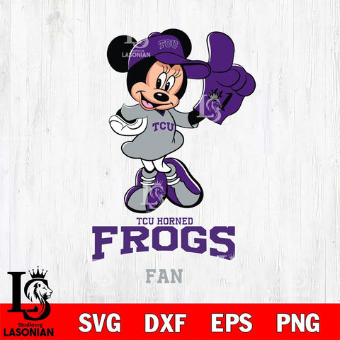 TCU Horned Frogs #1 Fan Minnie Mouse Svg Eps Dxf Png File, Digital Download, Instant Download