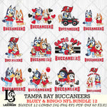 Tampa Bay Buccaneers Bluey & Bingo Bundle 12 SVG Eps Dxf Png File, Bundle NFL svg, Digital Download, Instant Download