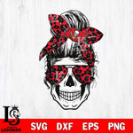 Tampa Bay Buccaneers Badass Women Skull SVG