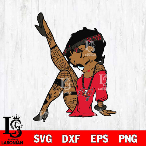 Tampa Bay Buccaneers Betty Boop Tattoo Girl SVG Svg Eps Dxf Png File, Digital Download, Instant Download