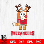 Tampa Bay Buccaneers Bluey Chilli Christmas Deer Svg Eps Dxf Png File, Digital Download