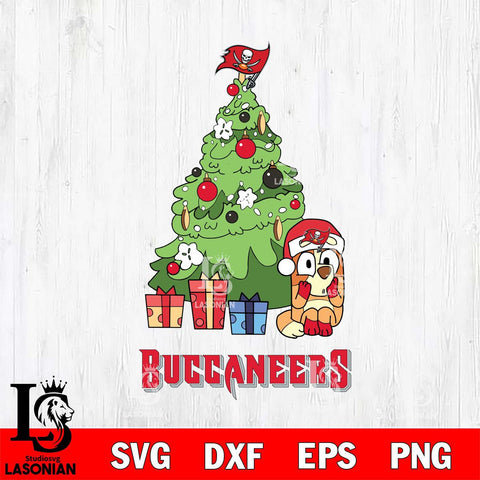 Tampa Bay Buccaneers Bluey Chilli Christmas Tree Svg Eps Dxf Png File, Digital Download