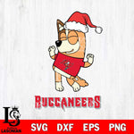 Tampa Bay Buccaneers Bluey Chilli Happy Christmas Svg Eps Dxf Png File, Digital Download