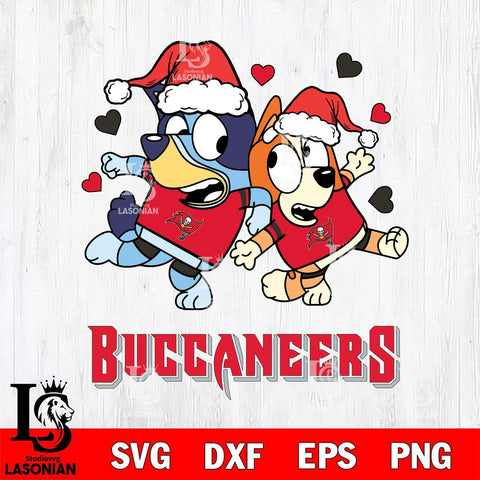 Tampa Bay Buccaneers Bluey Christmas NFL Svg Eps Dxf Png File, Digital Download