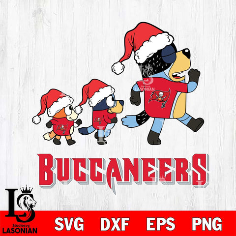 Tampa Bay Buccaneers Bluey Family Christmas Svg Eps Dxf Png File, Digital Download