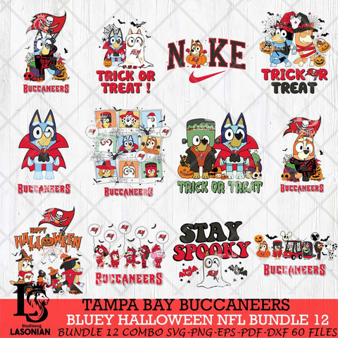 Tampa Bay Buccaneers Bluey Halloween 12 SVG Svg Eps Dxf Png File, Digital Download, Instant Download