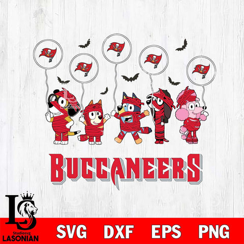 Tampa Bay Buccaneers Bluey Halloween Spooky Svg Eps Dxf Png File, Digital Download, Instant Download