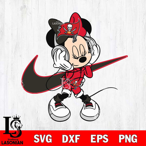 Tampa Bay Buccaneers Cute Minnie Mouse Dancing Svg Eps Dxf Png File, Digital Download, Instant Download