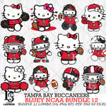 Tampa Bay Buccaneers Hello Kitty NFL Bundle 12 Svg Eps Dxf Png File, Digital Download, Instant Download