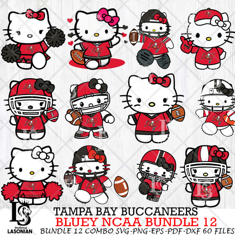 Tampa Bay Buccaneers Hello Kitty NFL Bundle 12 Svg Eps Dxf Png File, Digital Download, Instant Download