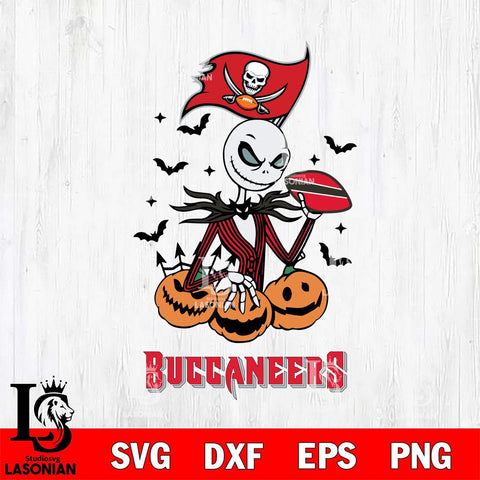 Tampa Bay Buccaneers Jack Skellington 2 halloween Svg Eps Dxf Png File, Digital Download, Instant Download