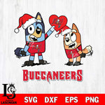 Tampa Bay Buccaneers Love Bluey Christmas Svg Eps Dxf Png File, Digital Download