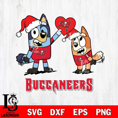 Tampa Bay Buccaneers Love Bluey Christmas Svg Eps Dxf Png File, Digital Download