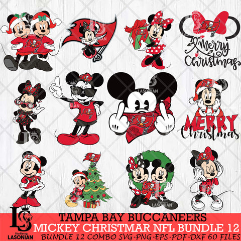 Tampa Bay Buccaneers MICKEY CHRISTMAS NFL Bundle 12 Svg Eps Dxf Png File, Digital Download, Instant Download