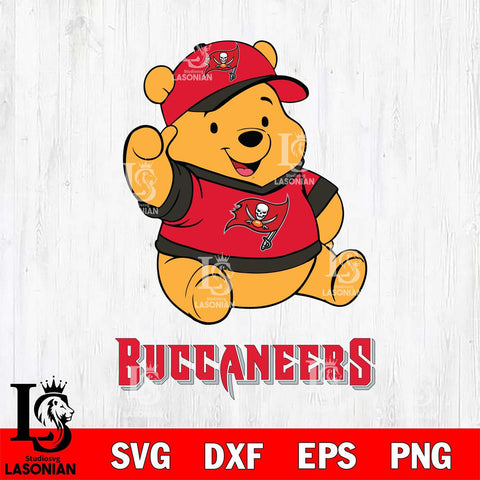 Tampa Bay Buccaneers Pooh Bear Disney, Svg Eps Dxf Png File, Digital Download