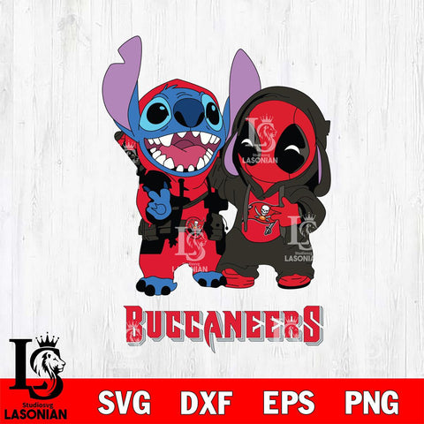 Tampa Bay Buccaneers Stitch And Deadpool Cute Svg Eps Dxf Png File, Digital Download, Instant Download