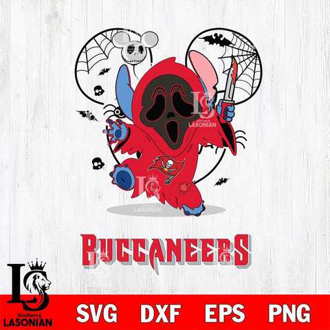 Tampa Bay Buccaneers Stitch Ghost Face Halloween 2 Svg Eps Dxf Png File, Digital Download, Instant Download