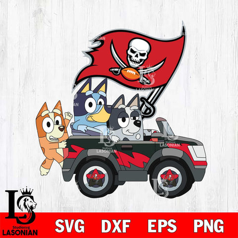 Tampa Bay Buccaneers bluey friends car Svg Eps Dxf Png File, Digital Download, Instant Download