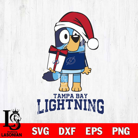 Tampa Bay Lightning Bluey Christmas Svg Eps Dxf Png File, Digital Download