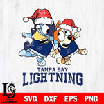 Tampa Bay Lightning Bluey Christmas Holiday Svg Eps Dxf Png File, Digital Download