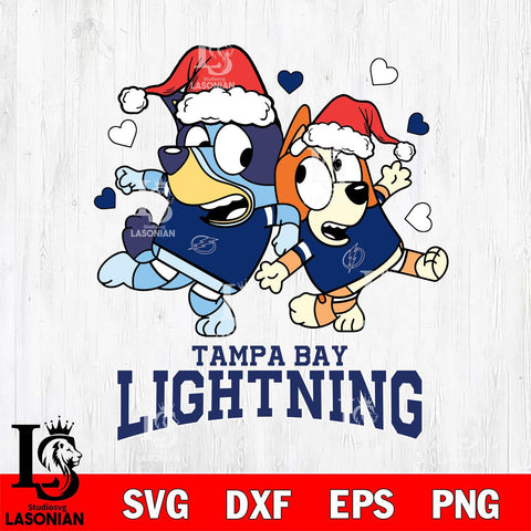 Tampa Bay Lightning Bluey Christmas NFL Svg Eps Dxf Png File, Digital Download