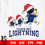 Tampa Bay Lightning Bluey Family Christmas Svg Eps Dxf Png File, Digital Download