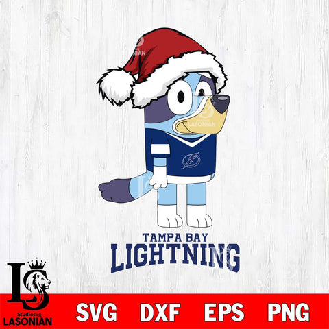 Tampa Bay Lightning Christmas Bluey Hat Svg, Christmas Svg , NHL svg , Digital Download, dxf eps png pdf file