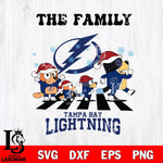 Tampa Bay Lightning Family Bluey Christmas Svg Eps Dxf Png File, Digital Download