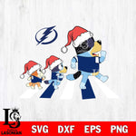 Tampa Bay Lightning Family Bluey Walking Christmas Svg Eps Dxf Png File, Digital Download, Instant Download