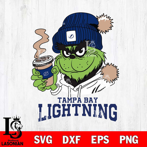 Tampa Bay Lightning Grinch Cofffe Hoodie Cut Files, Cricut,Christmas Svg Dxf Eps Png file , Digital Download