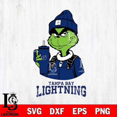 Tampa Bay Lightning Grinch Football Christmas Cut Files, Cricut,Christmas Svg Dxf Eps Png file , Digital Download