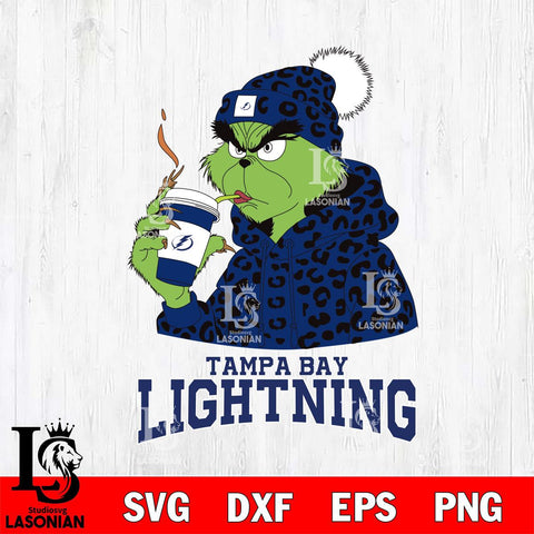 Tampa Bay Lightning Grinch Leopard Christmas Cut Files, Cricut,Christmas Svg Dxf Eps Png file , Digital Download