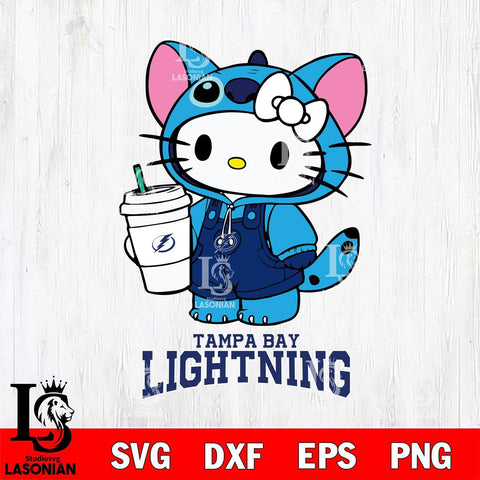 Tampa Bay Lightning Hello Kitty Stitch Svg Eps Dxf Png File, NHL svg, Digital Download, Instant Download