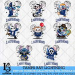 Tampa Bay Lightning Stitch Halloween Bundle 8 SVG Svg Eps Dxf Png File, Digital Download, Instant Download