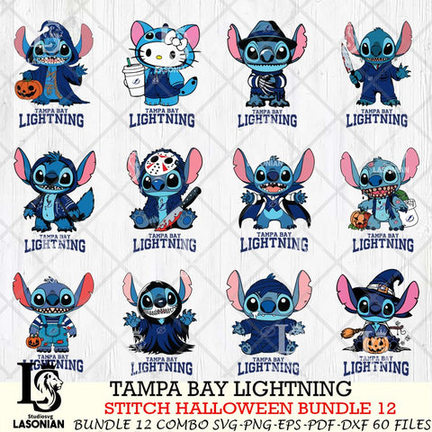 Tampa Bay Lightning Stitch Horror Bundle 12 SVG Svg Eps Dxf Png File,Bundle NHL svg, Digital Download, Instant Download