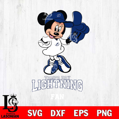 Tampa Bay Lightning #1 Fan Minnie Mouse Svg Eps Dxf Png File, Digital Download, Instant Download