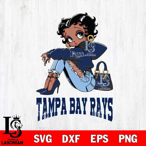 Tampa Bay Rays Betty Boop Black Fan Girl Svg Eps Dxf Png File, Digital Download, Instant Download