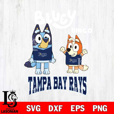 Tampa Bay Rays Bluey & Bingo 4 Svg Eps Dxf Png File, MLB svg, Digital Download, Instant Download