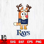 Tampa Bay Rays Bluey Chilli Christmas Deer Svg Eps Dxf Png File, Digital Download