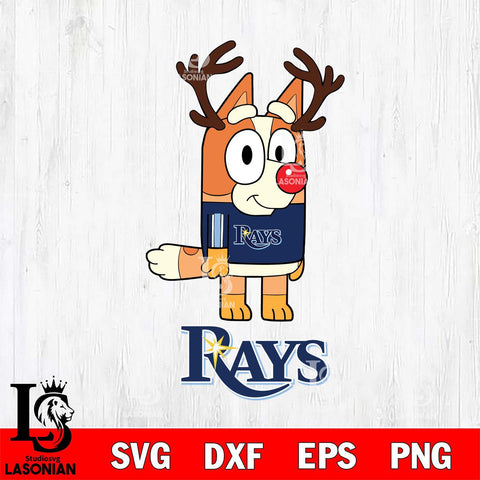 Tampa Bay Rays Bluey Chilli Christmas Deer Svg Eps Dxf Png File, Digital Download